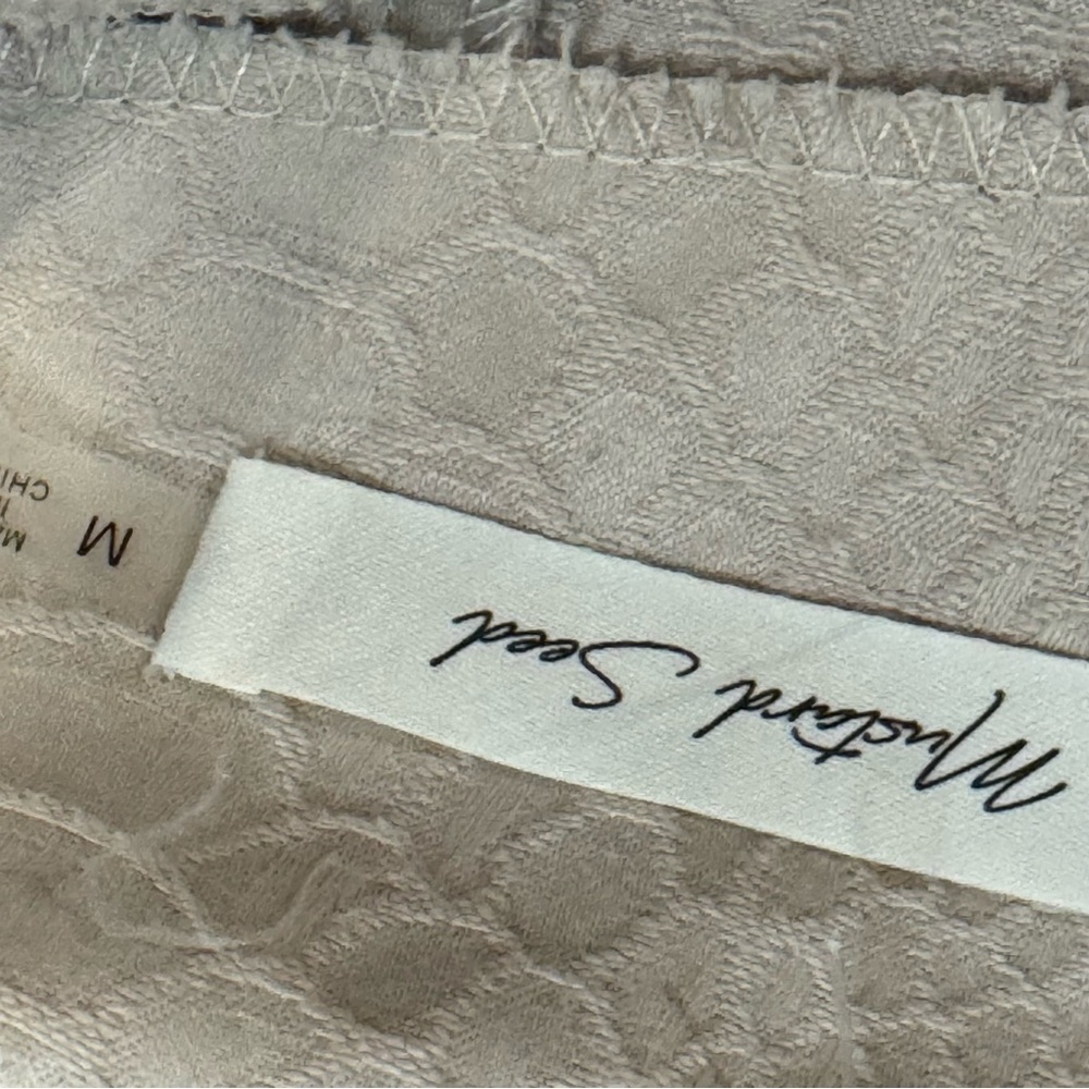 Anthropologie Mustard Seed Cream Textured Mini Skirt - Picture 4 of 5
